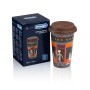 Kubek termiczny ceramiczny DeLonghi 300ml (DLSC066). Ręcznie zdobiony kubek do kawy z podwójną ścianką.