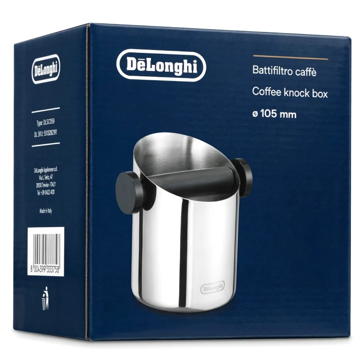 Odbijak do fusów DeLonghi (Knock Box) ze stali nierdzewnej DLSC059. Profesjonalny pojemnik na zużytą kawę_3.jpg