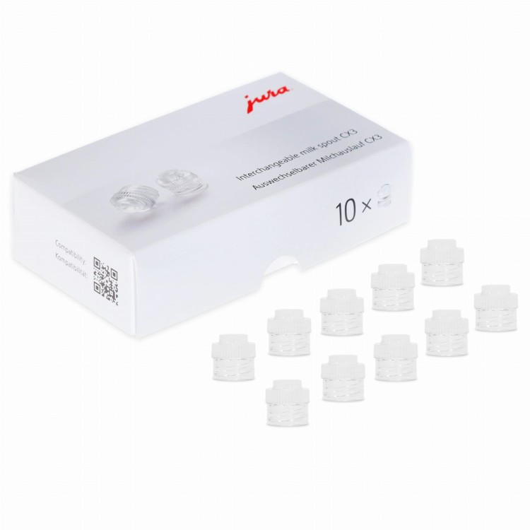 Wymienne końcówki dyszy spieniającej Jura (zestaw 10 sztuk). Elementy higieniczne systemu mlecznego.