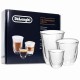 Zestaw 6 szklanek termicznych DeLonghi (Espresso, Cappuccino, Latte). Komplet prezentowy szklanek z podwójnym dnem.