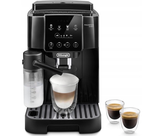 Automatyczny ekspres ciśnieniowy DeLonghi Magnifica Start ECAM 220.60.B. Czarny ekspres z karafką na mleko LatteCrema.